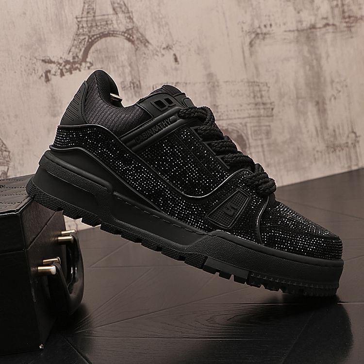 Mr Ozera - Sneakers met vetersluiting en strass