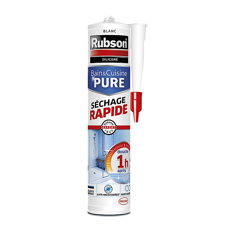 Mastic Rubson Bain&Cuisine Séchage Rapide blanc cartouche 280ml