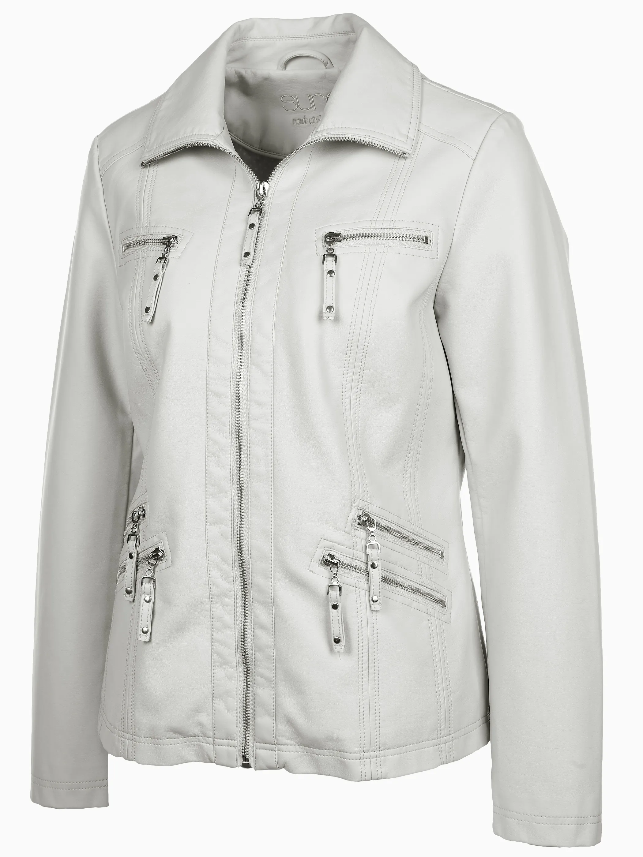 Damen Bikerjacke in Kunstleder