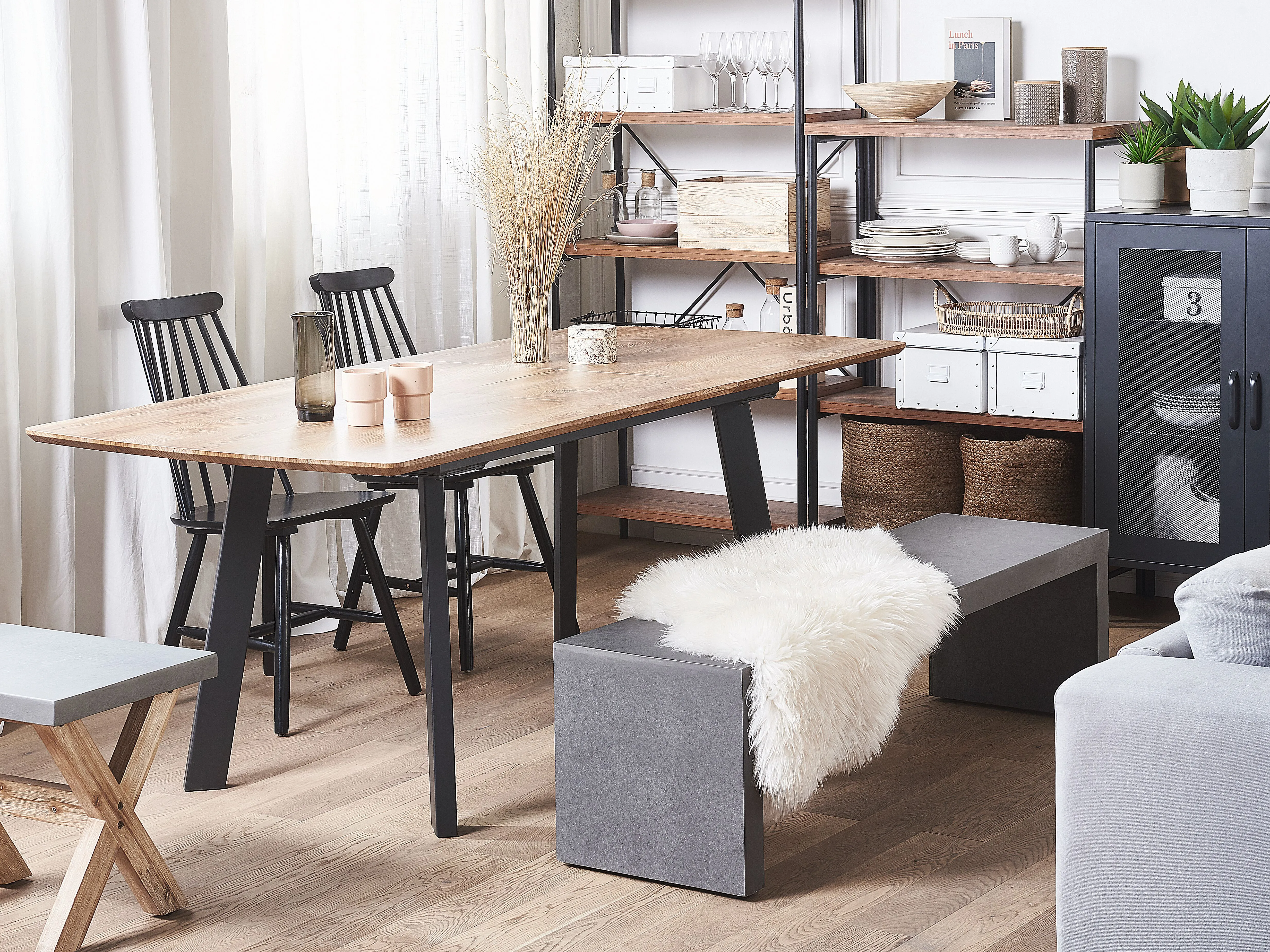 Eettafel uitschuifbaar SALVADOR Donkerbruin 90 cm 160/200 cm