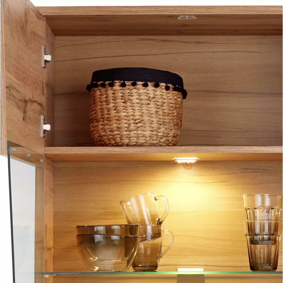 Vitrine Venedig Betonoptik,Eiche