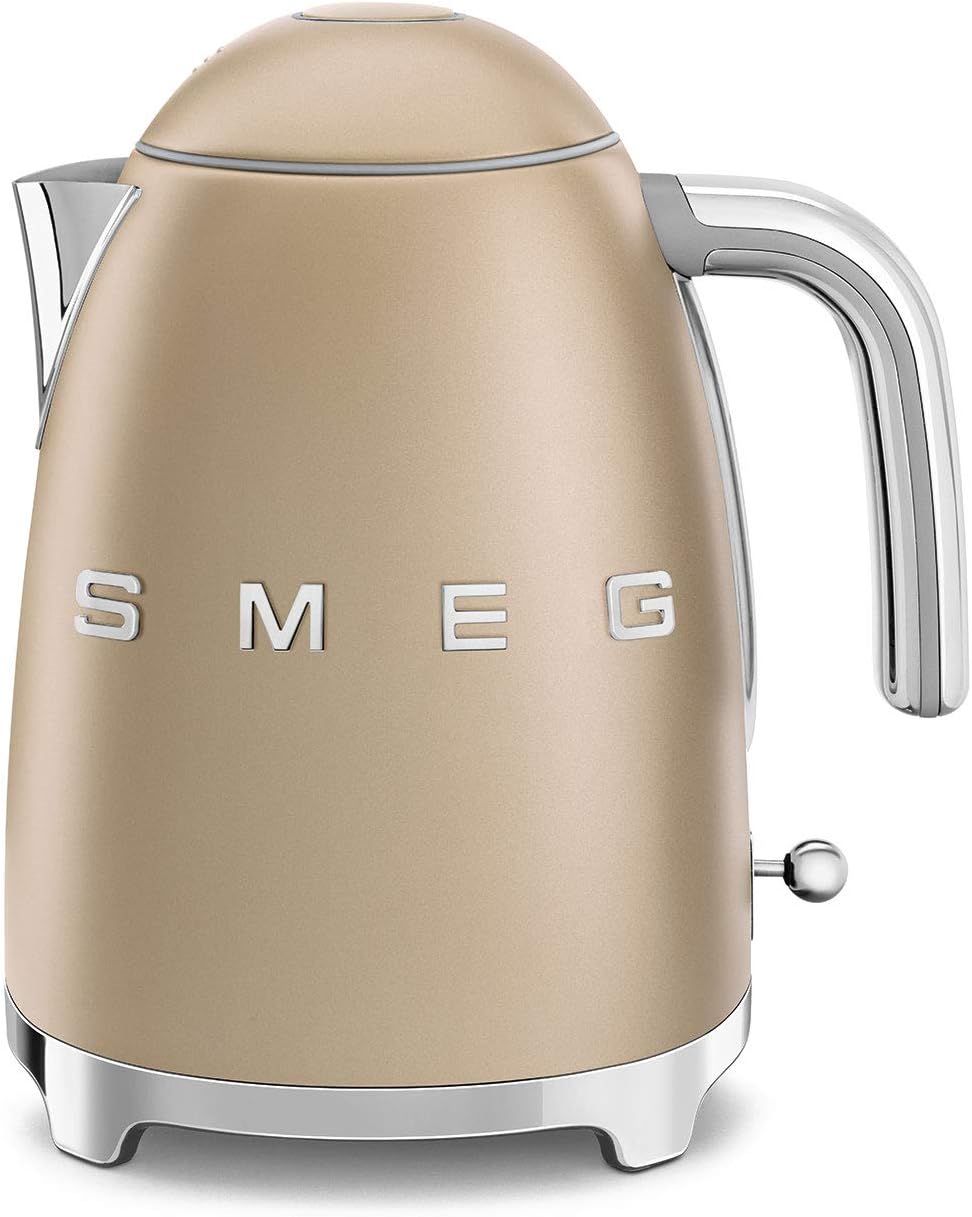 Smeg, Bouilloire Électrique KLF03PGEU 1,7 L, Filtre Anticalcaire Lavable, Arrêt Automatique de Sécurité, Indicateur de Niveau d'Eau, Base Antidérapante, Range Cordon, Puissance 2400W, Vert d'Eau