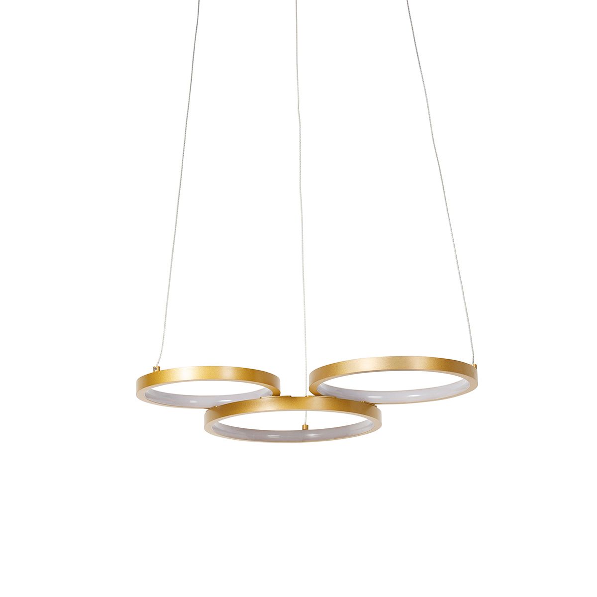 Hanglamp goud incl. LED 3-staps dimbaar 3-lichts - Rondas