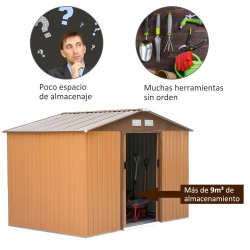 Casinha de jardim Outsunny, cor amarelo escuro
