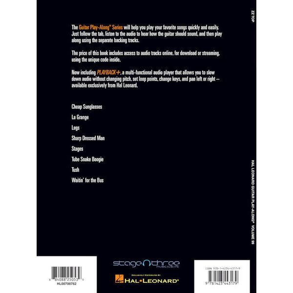 Hal Leonard ZZ Top Play-Along Vol.99