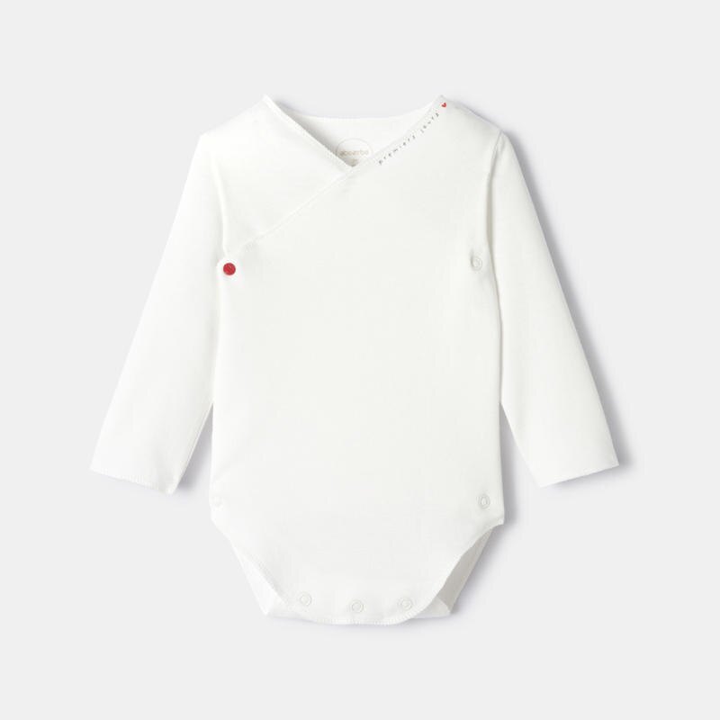 Body cœur croisé manches longues en interlock blanc naissance Absorba Blanc