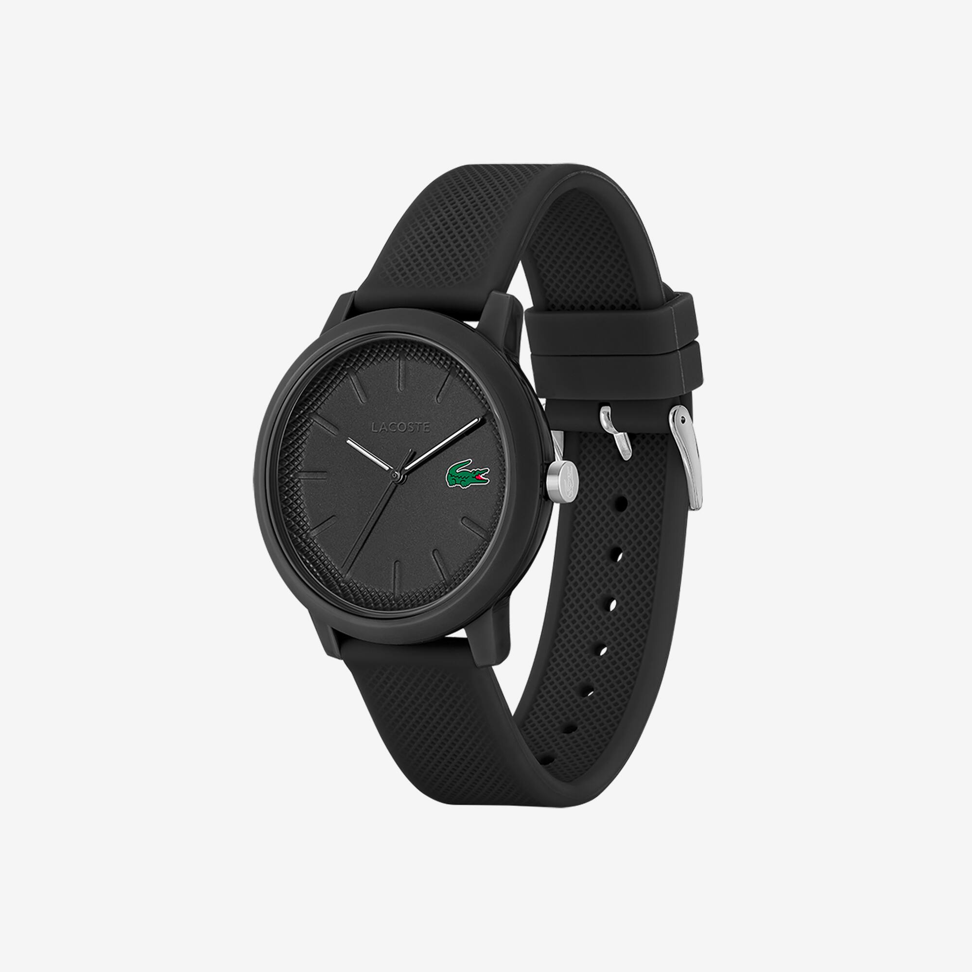 LACOSTE 12.12 Herrenuhr mit schwarzem Silikonband Uhren - Weiss - Lacoste - Herren