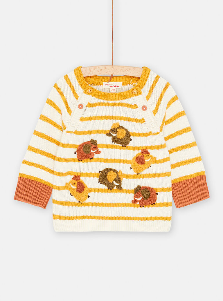 Pull jaune à imprimé fantaisie