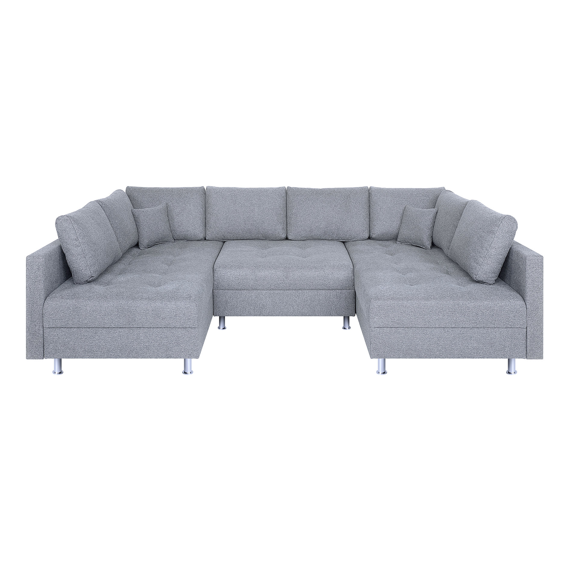 Wohnlandschaft - silber - Strukturgewebe - Federkern