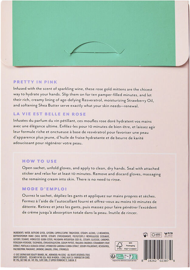 Patchology Rosé Fingers - Renewing Hand Mask