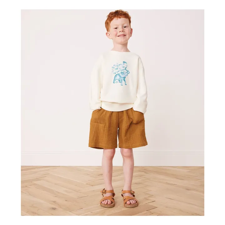 Bonton Sweat Coton Bio Smile | Ecru