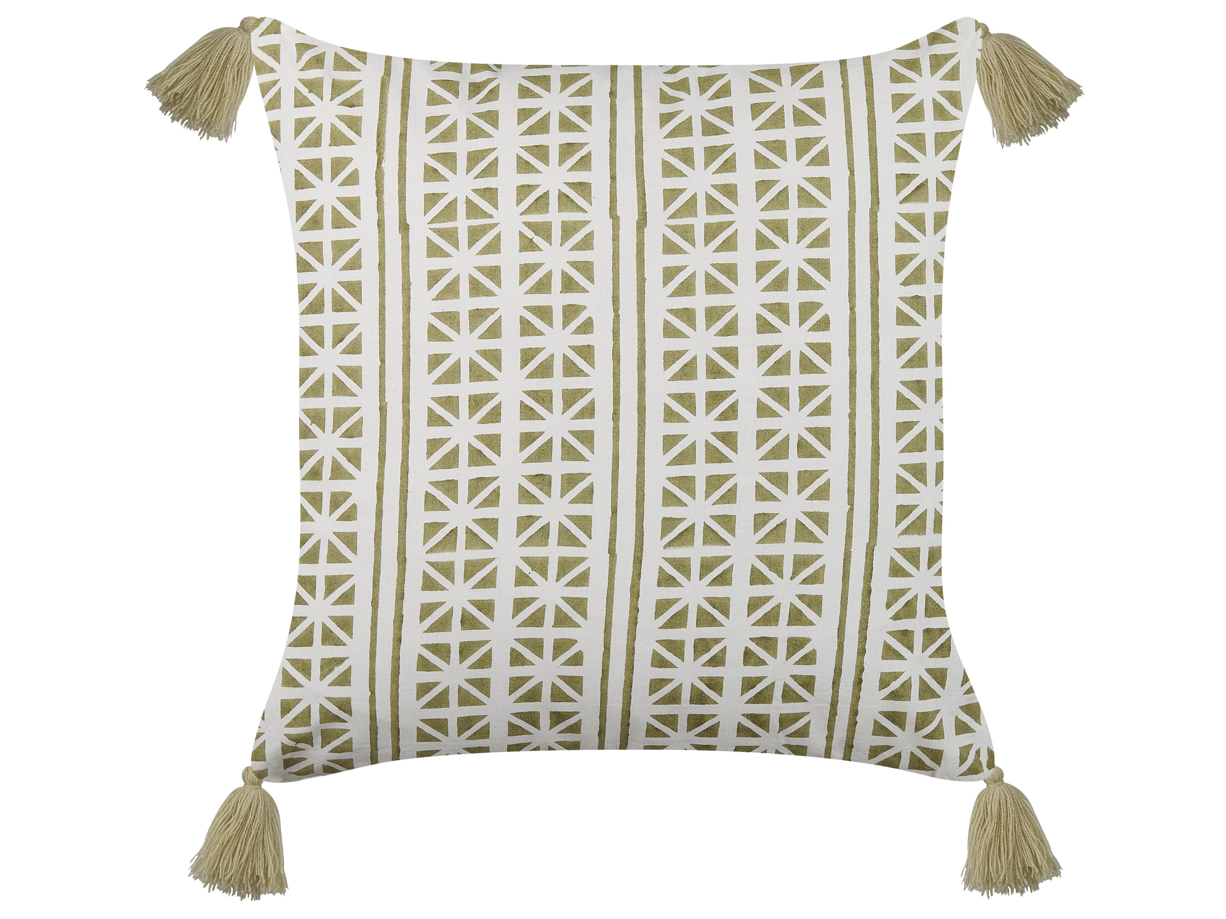Set van 2 sierkussens SYRINGA Katoen 45 x 45 cm Groen geometrisch patroon