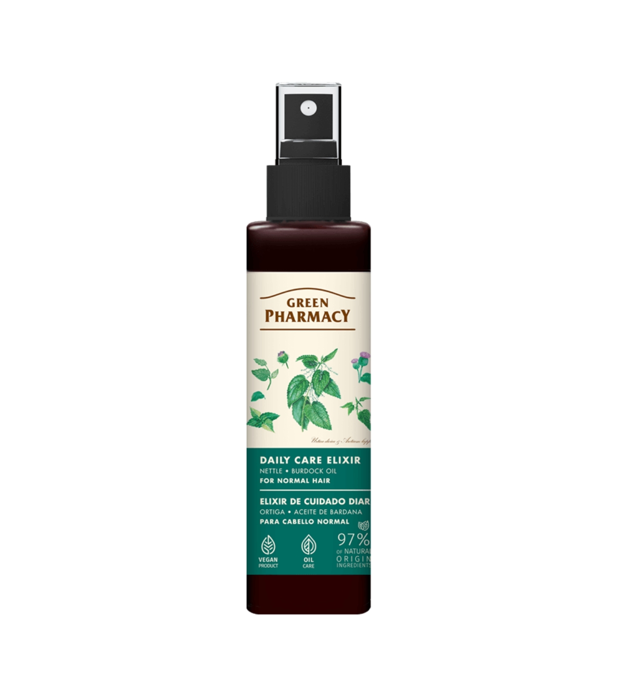 Green Pharmacy - Elixir capilar para cabelos normais - Óleo de urtiga e bardana