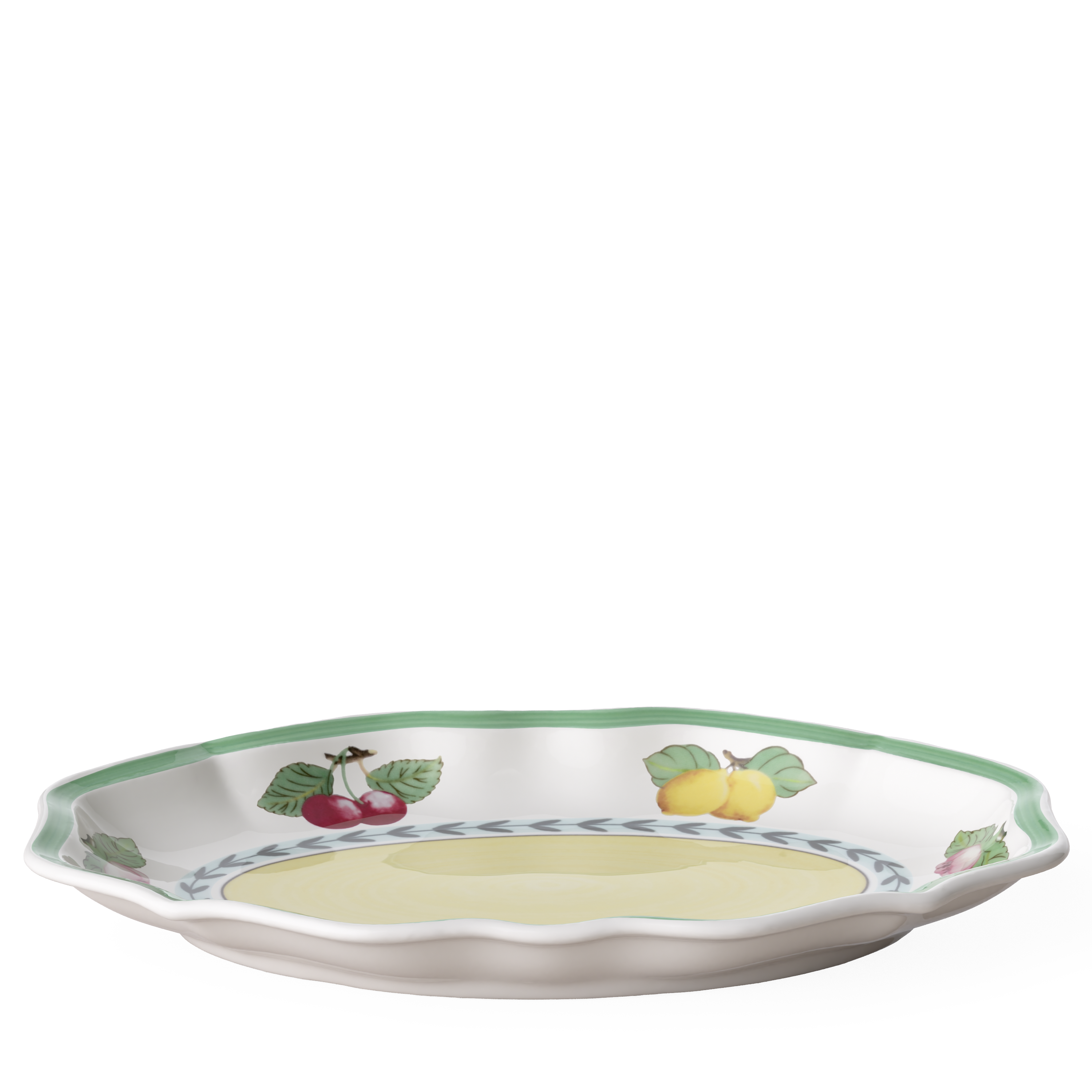 French Garden Gravy boat saucer Multi-colored, Premium Porcelain