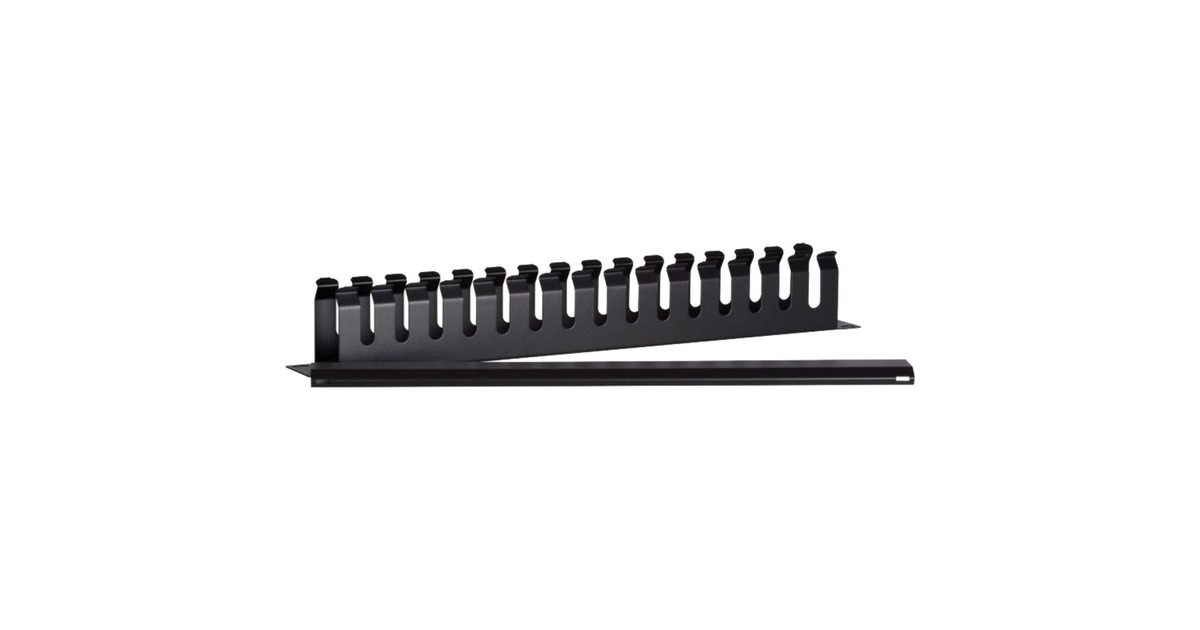 DSI1U 19 inch metalen kabelgoot met schuifbedekking - DS-1902 kabelkanaal  (Zwart)