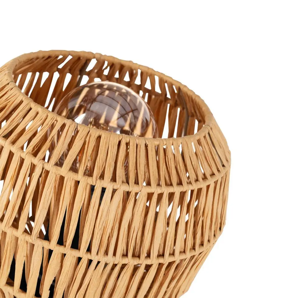 EGLO Sheldon Tafellamp - E27 - Ø 21 cm - Bruin/Zwart - Papier