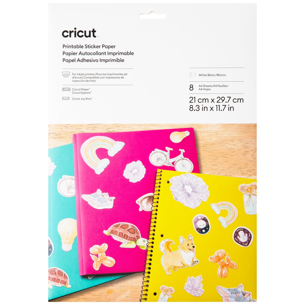 Cricut Printable Vinyl A4-ark åtte-pakning (hvit)