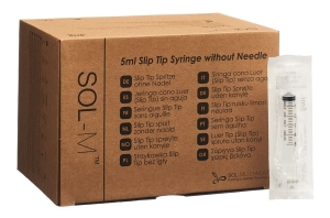 SOL-M Einwegspritze 5 ml Slip Tip Box, 100 Stück