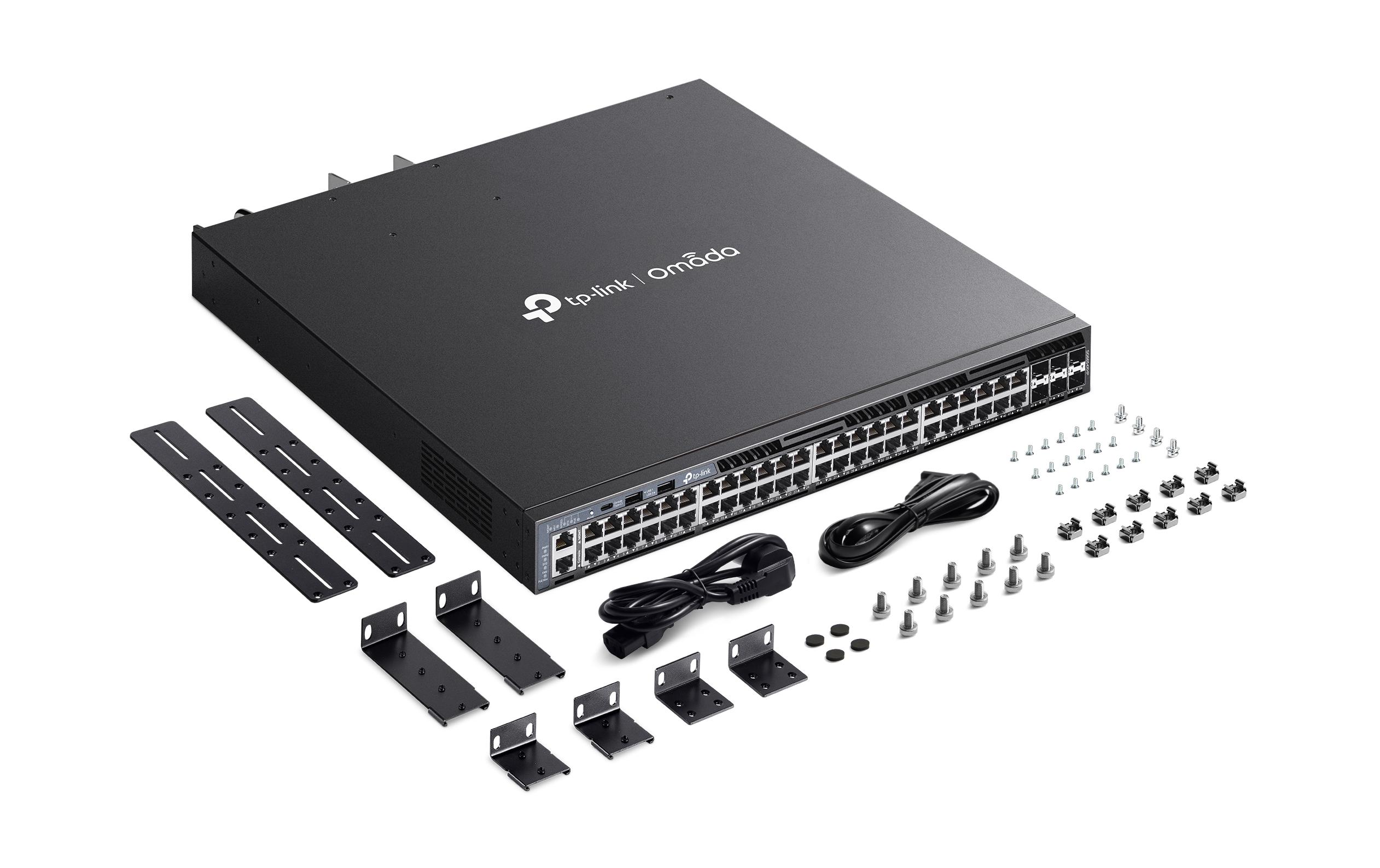 PoE+ Switch L3 48 x 1G + 6 x 10G SG6654XHP 54 Port<br>Omada 48-Port Gigabit Stackable L3 Managed PoE+ Switch mit 6 10G-Slols