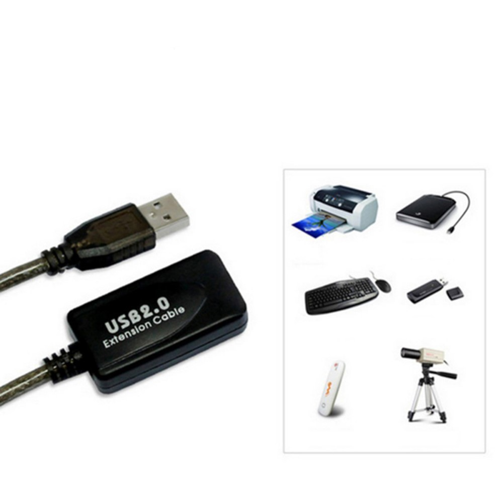 (25m) USB A auf USB 2.0 A-Buchse Aktives Verlängerungskabel Adapter Kabel (Siganalverstärkung) - Schwarz