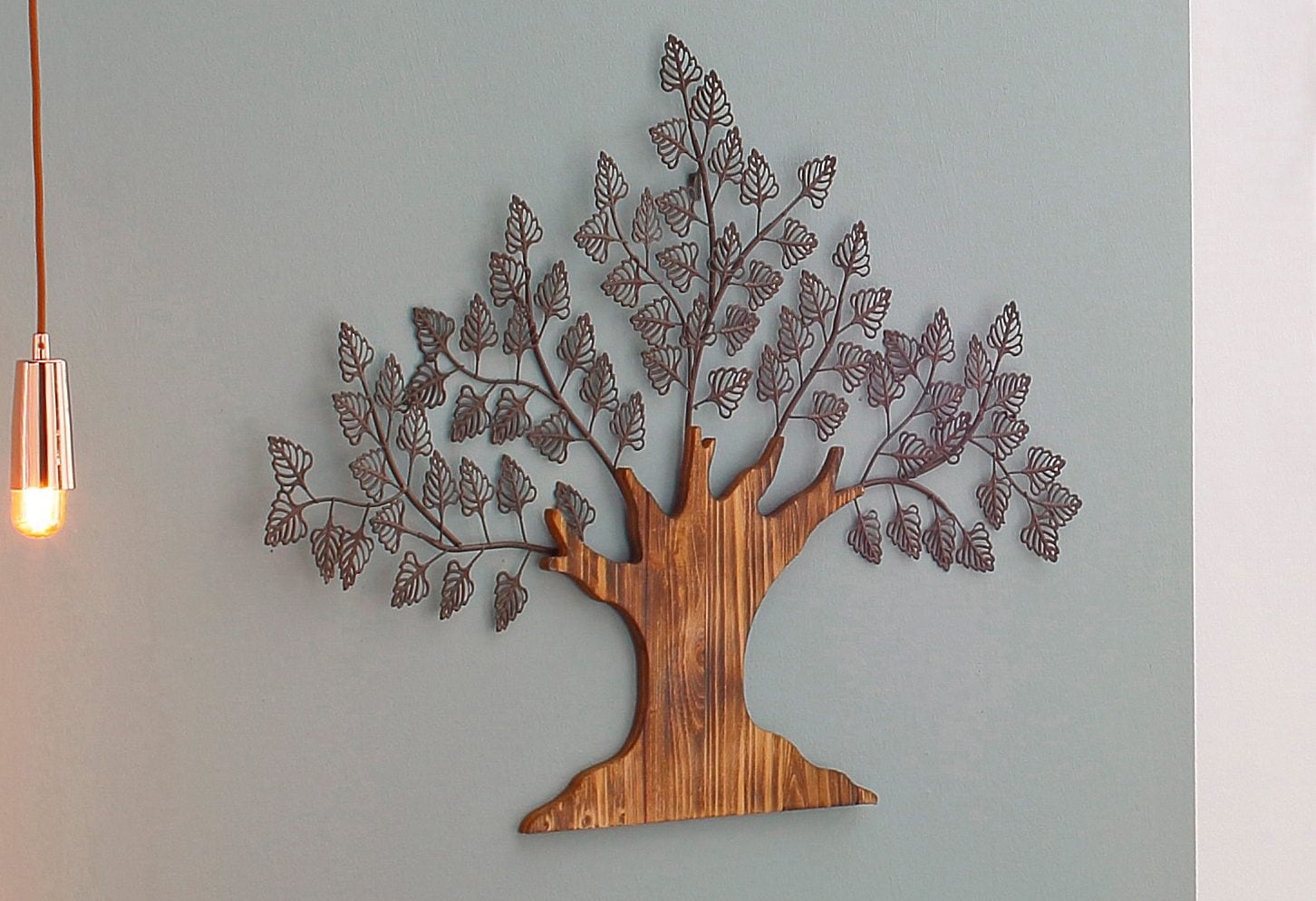 HOFMANN LIVING AND MORE Wanddekoobjekt »Baum« Materialmix aus Metall und Holz