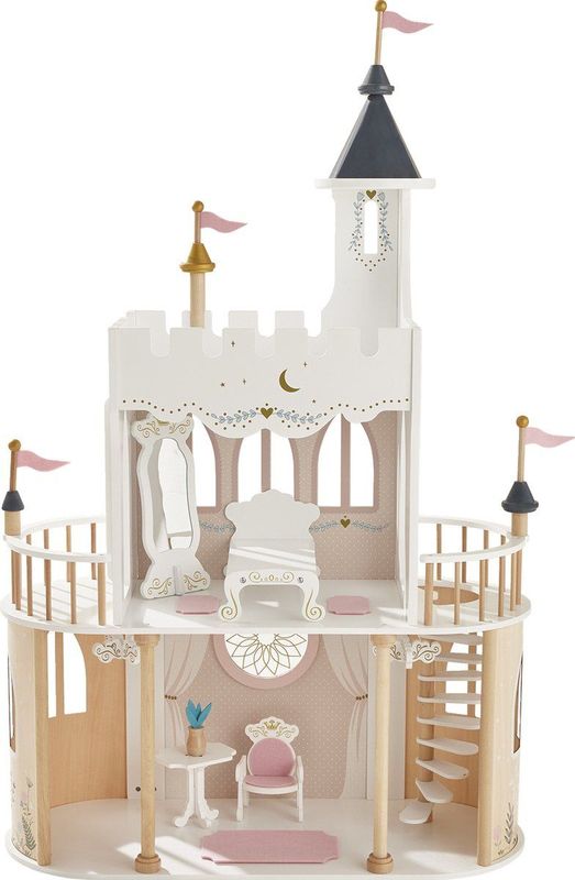 Prinsessenkasteel - Wit - Poppenhuis - FSC Hout - 3 Verdiepingen - Inclusief Meubilair