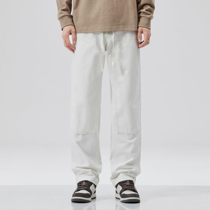 Nataro - Halfhoge effen rechte broek