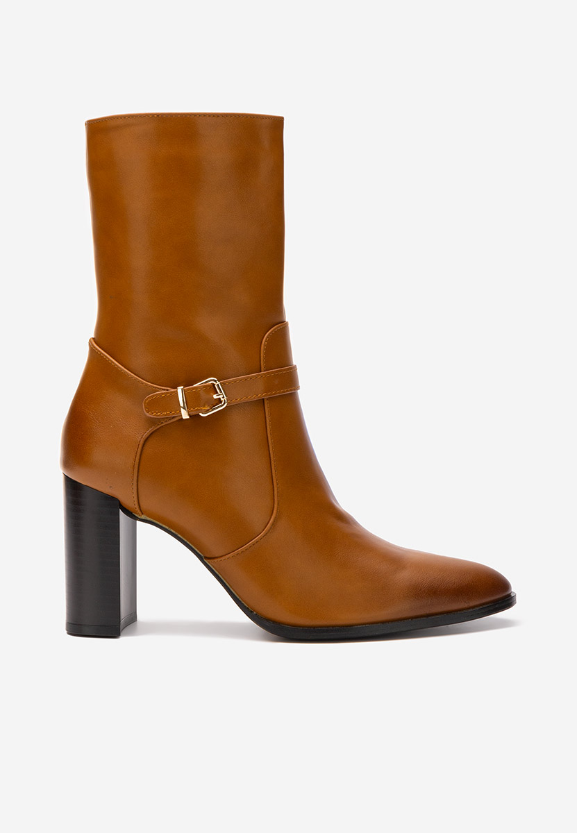 Bottines à gros talon chameau Vilma