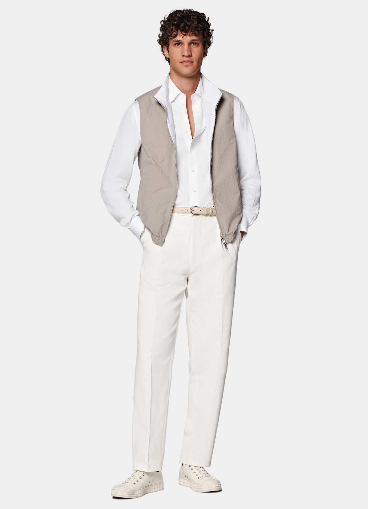 Veste sans manches réversible taupe