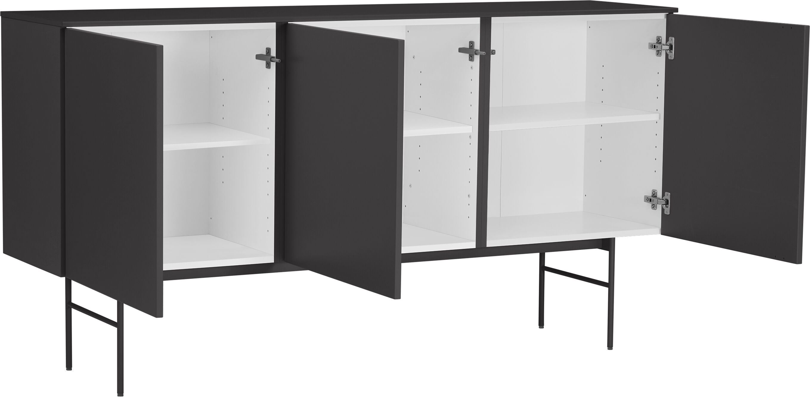 TILL Sideboard - Schwarzgrau / B: 168.0 cm x T: 41.0 cm x H: 88.8 cm