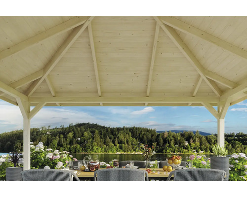 Gazebo SKAN WOOD Cannes maat 3 504 x 504 cm natuurlijk