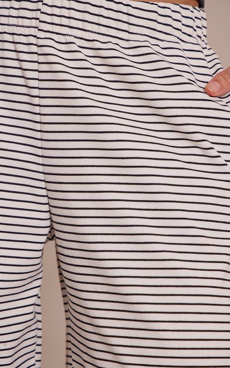 Monochrome Pantalon Large À Rayures En Coton Épais Avec Cordon De Serrage