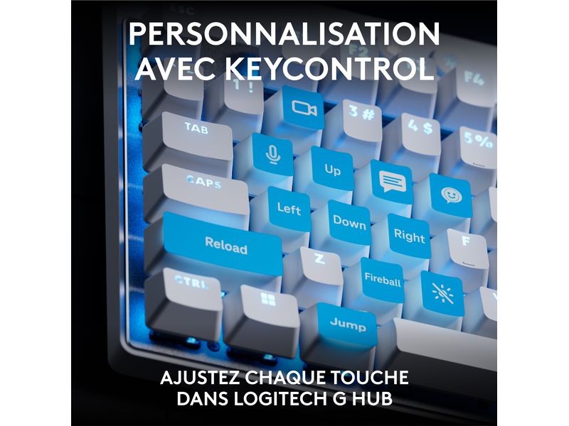 Logitech Gaming-Tastatur Pro X TKL Rapid Weiss Kabelgebundene Gaming-Tastatur ohne Ziffernblock mit analogen Switsches