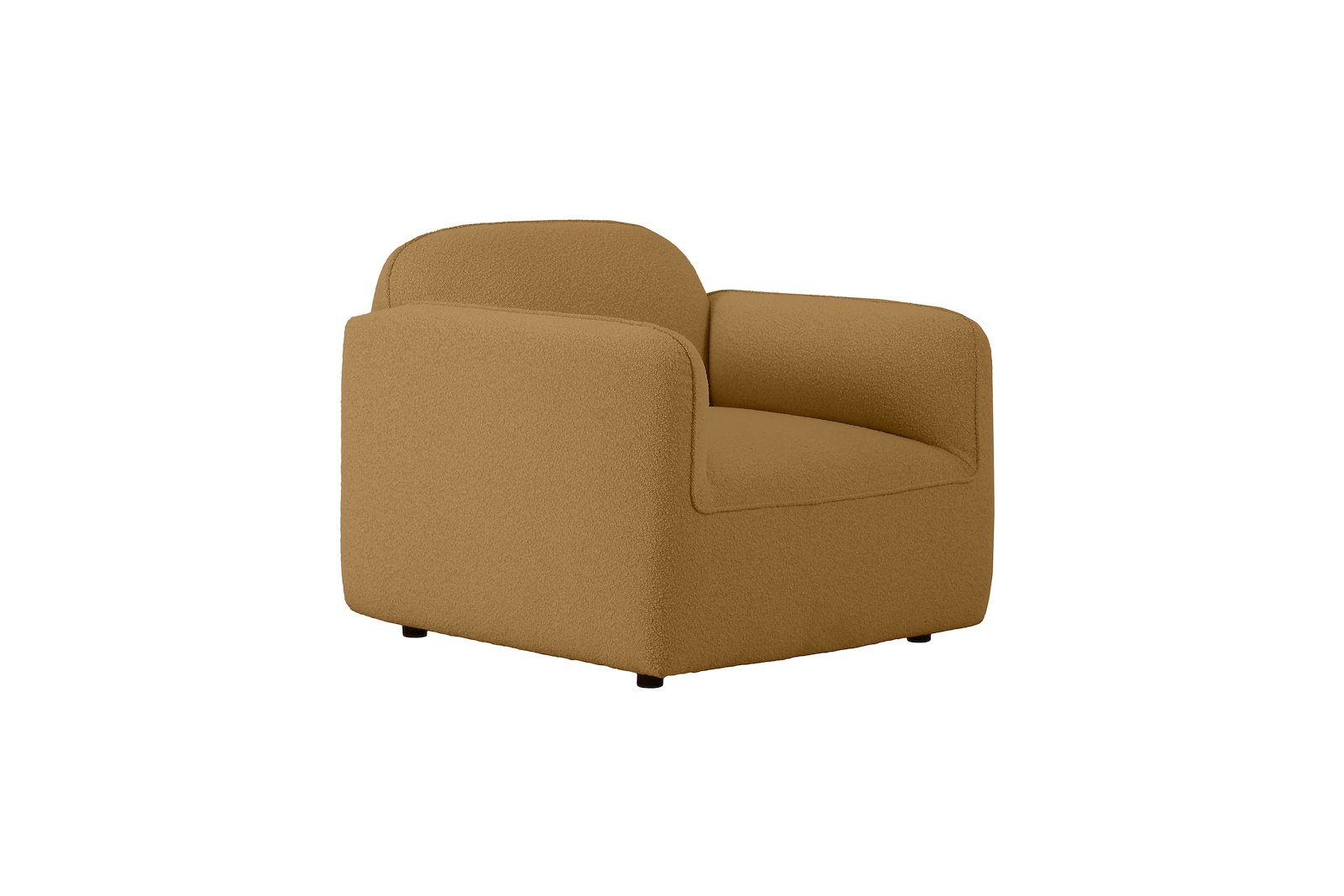 Fluff Hvilestol Tekstil Copenhagen Boucle 402 Mustard med sorte ben