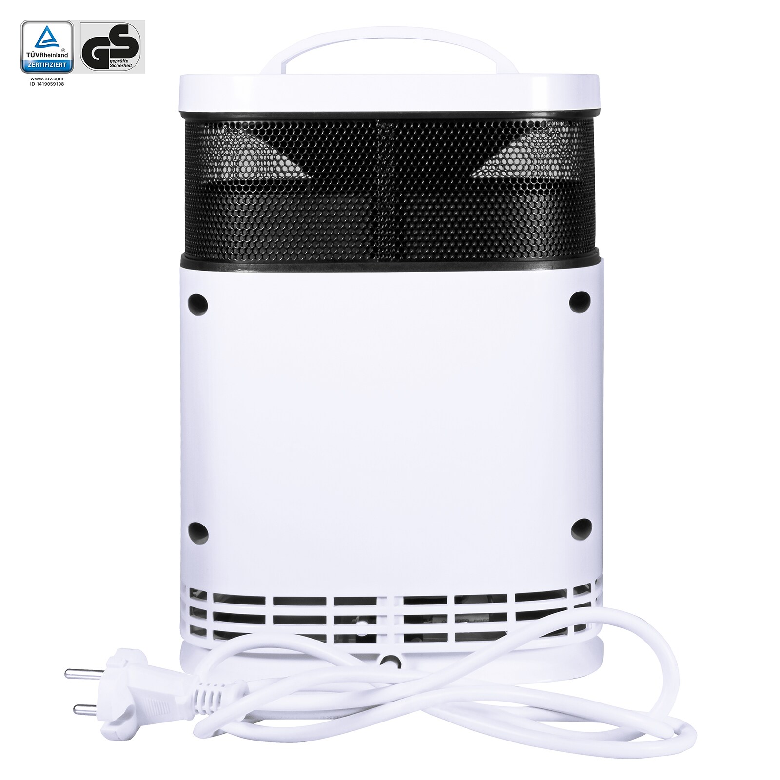 Mauk PTC Keramikheizlüfter 360 Grad 1500W mit Ventilatorfunktion