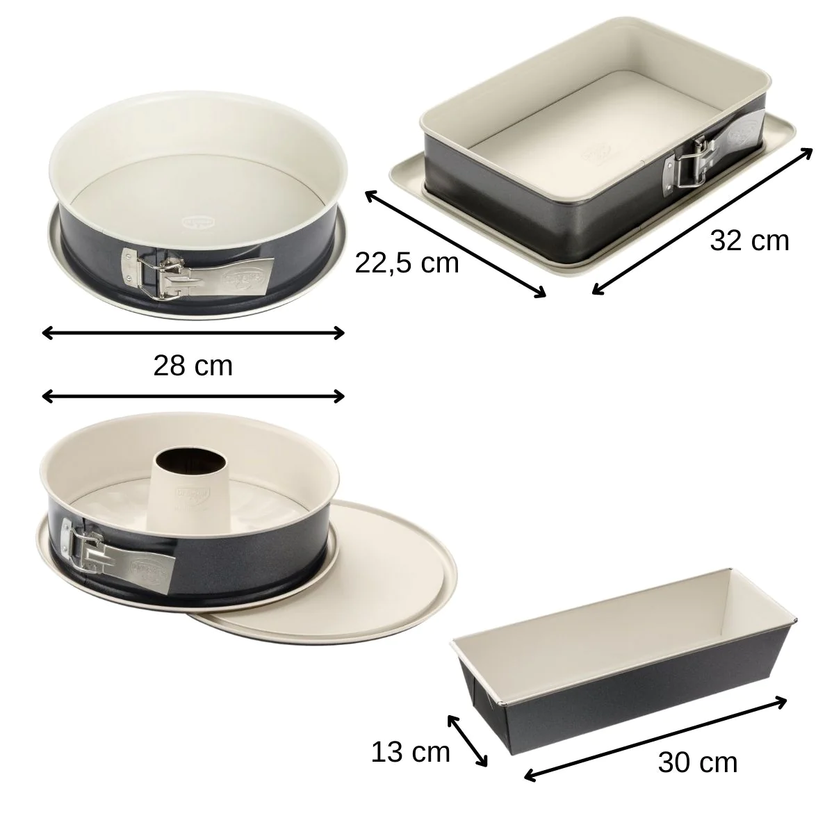 Ensemble de 4 moules à gâteaux de formes différentes Back-Trend Dr. Oe