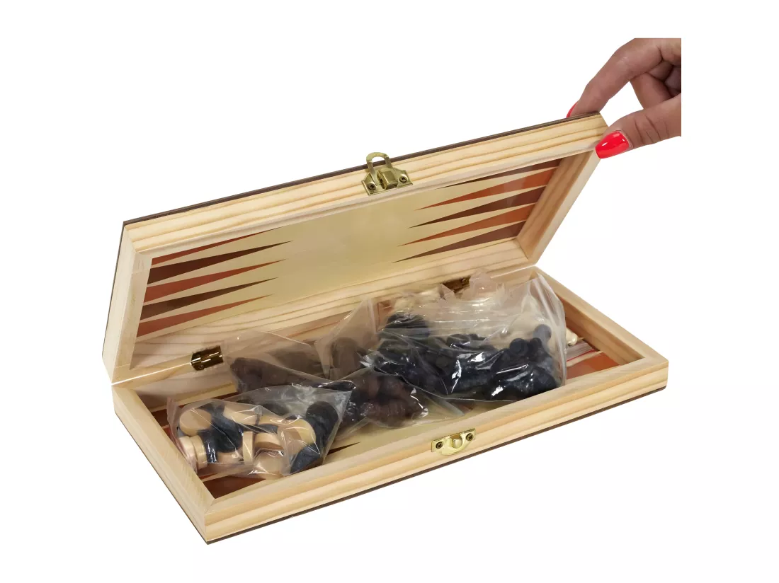 Jeu De Societe 3 En 1 En Bois
