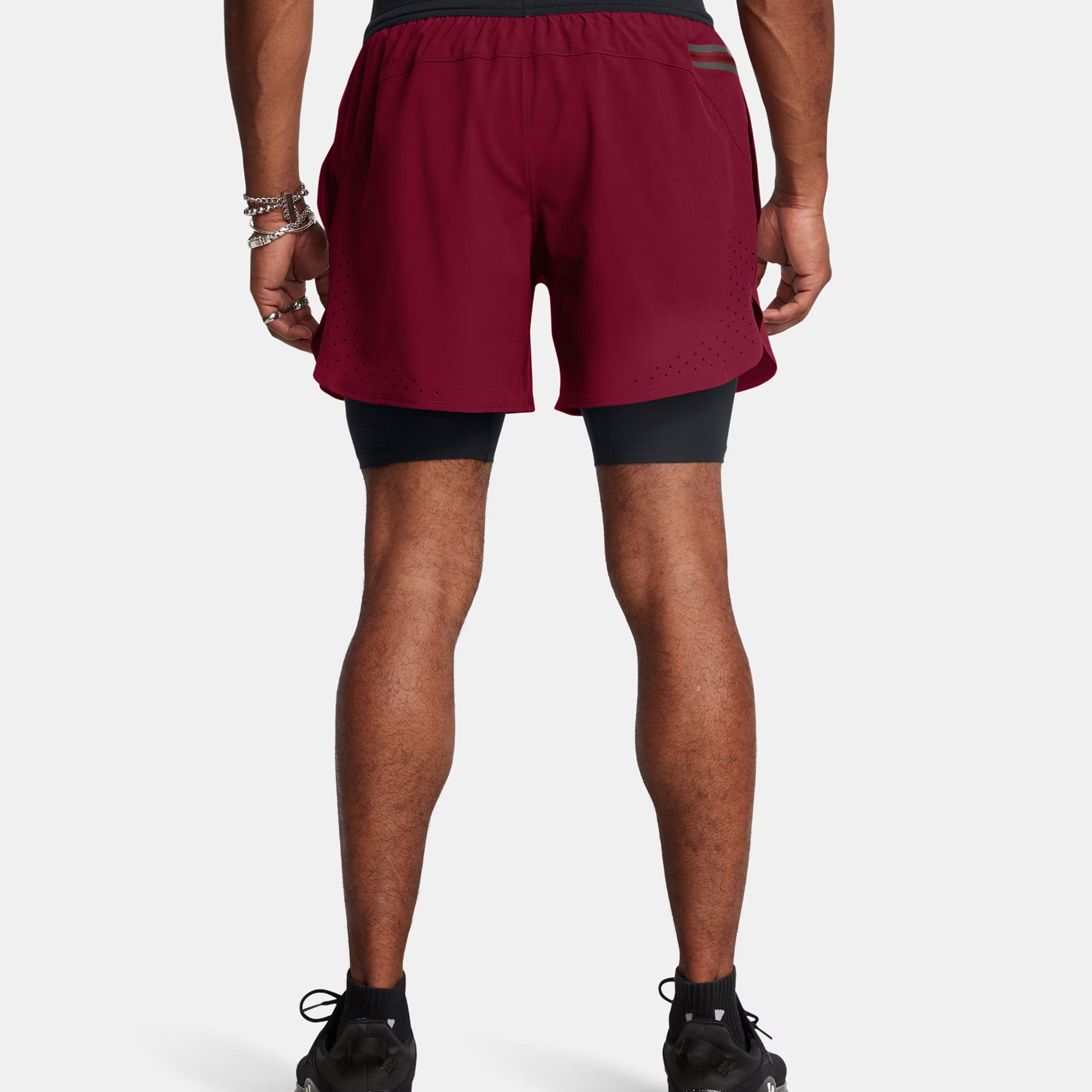 Under Armour Peak Woven 2in1 Shorts Hommes - Rouge Vin, Noir