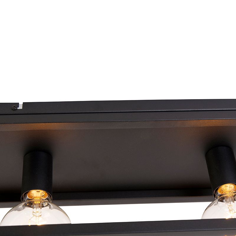 Industriële plafondlamp zwart 99,5 cm 4-lichts - Cage