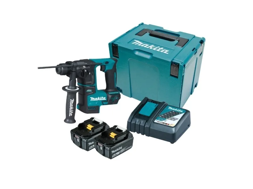 Makita DHR171 - Roterende hammer - ledningfri - 2 tilstande - SDS-plus - 1.2 Joule - til 2 batterier - 18 V - Leveres uden batteri og lader