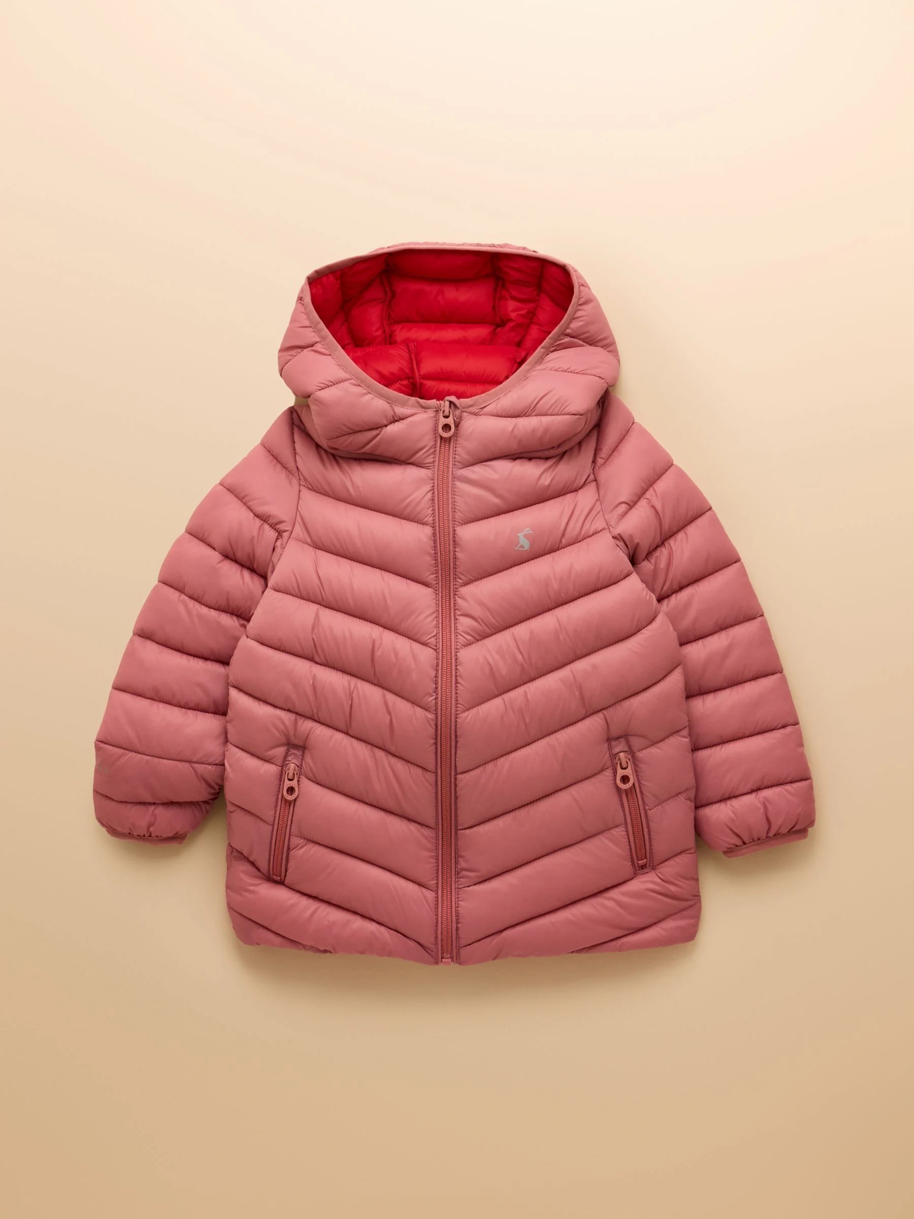 Roze - Joules Cairn regenbestendige gewatteerde jas met capuchon voor kinderen