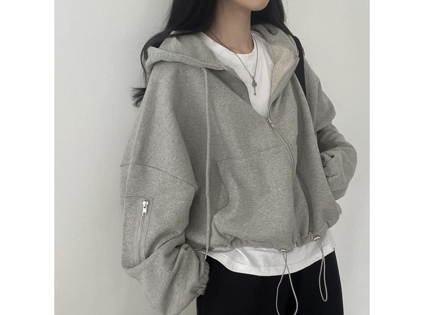 Coris - Effen hoodie met trekkoord en rits