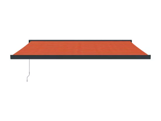 Auvent rétractable orange et marron 4x3 m tissu et aluminium
