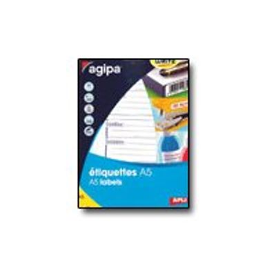 Agipa - Etui A5 - 48 Étiquettes d'expédition blanches - 64 x 133 mm - réf 114139