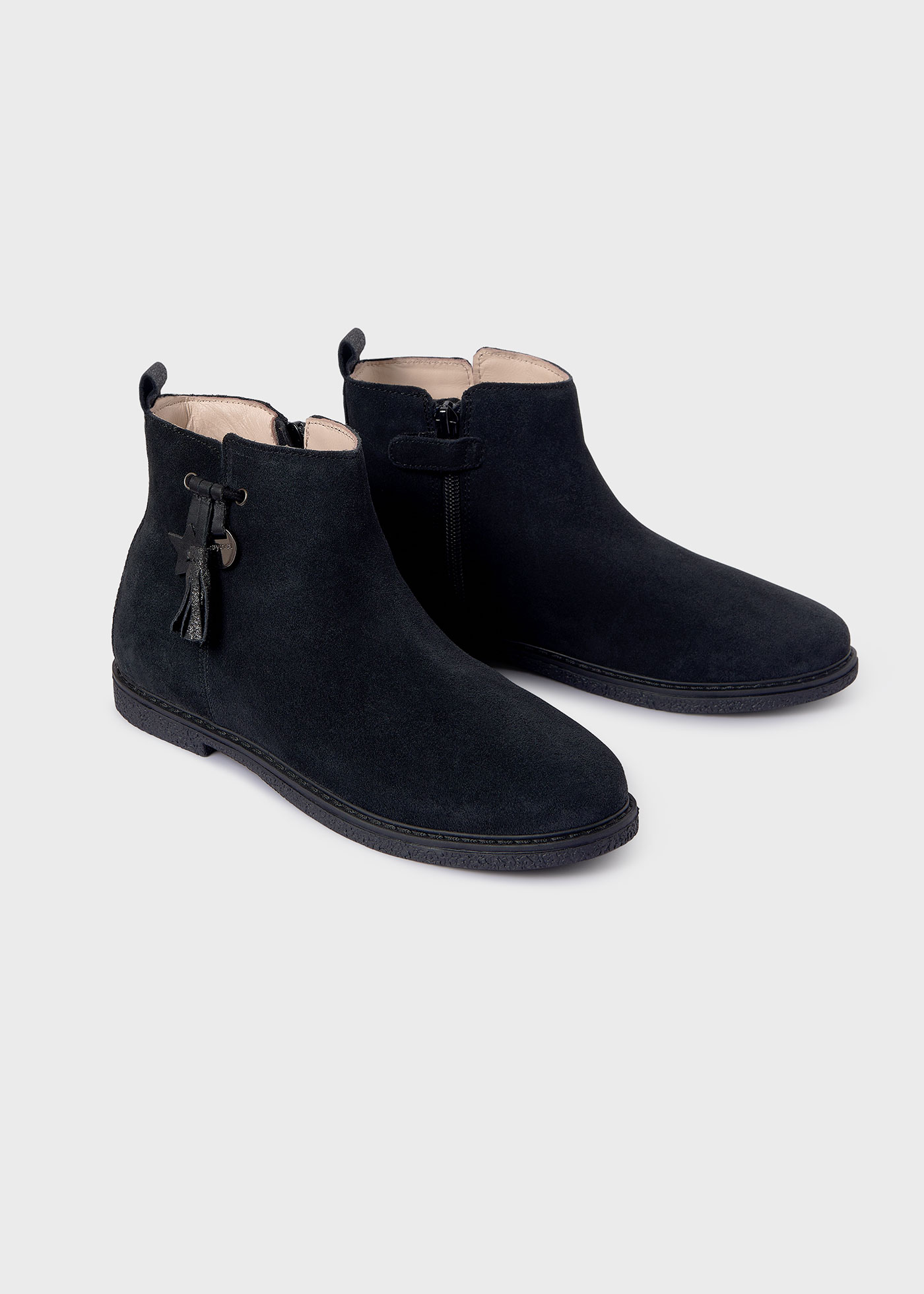 Botas de tornozelo em couro sustentável para meninas