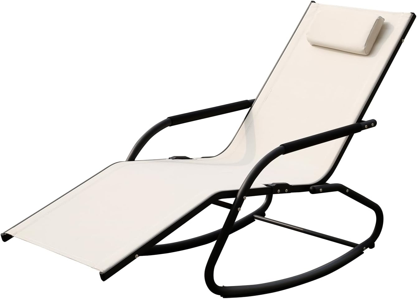 SVITA FJON Schaukelliege Gartenliege Liegestuhl Sonnenliege Kissen Aluminium Beige