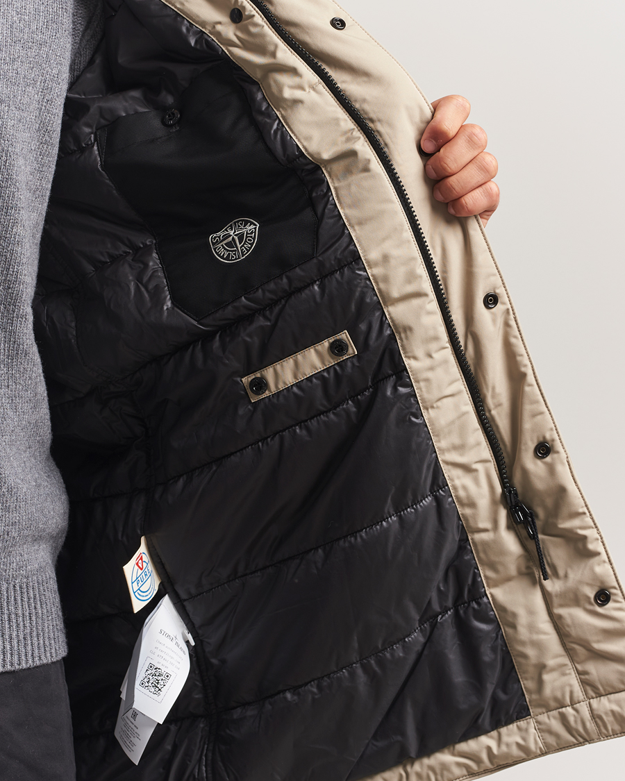 Stone Island Micro Twill Primaloft Padded Coat Beige