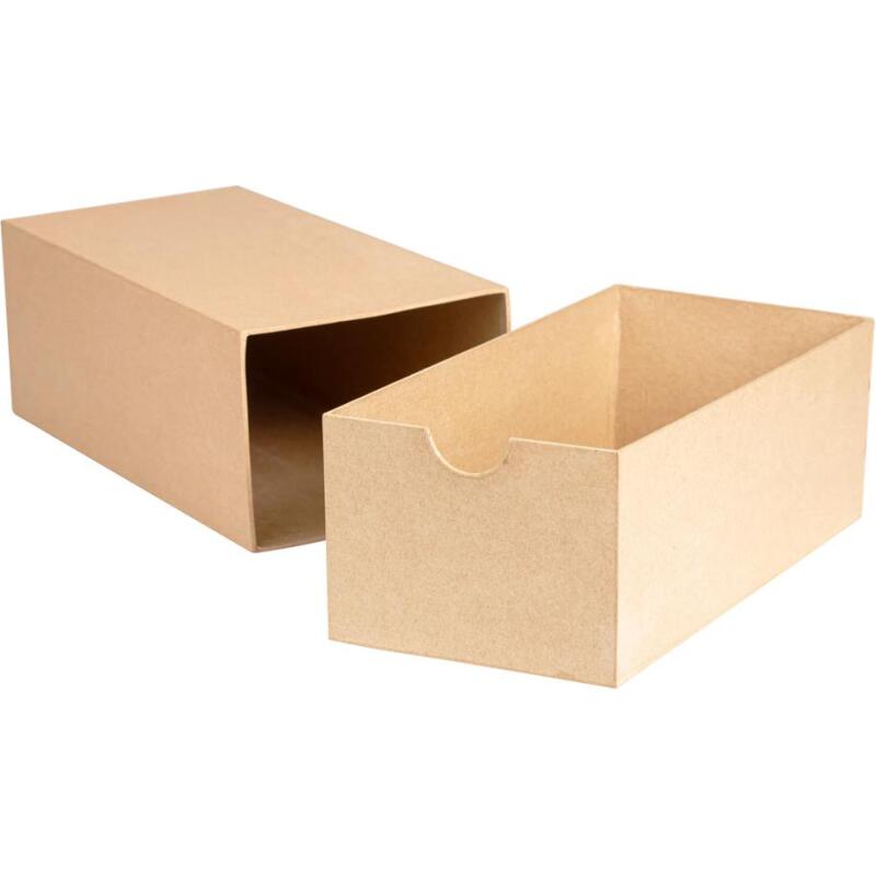 Boîte rectangle avec tiroir 32x16x12cm - Kraft