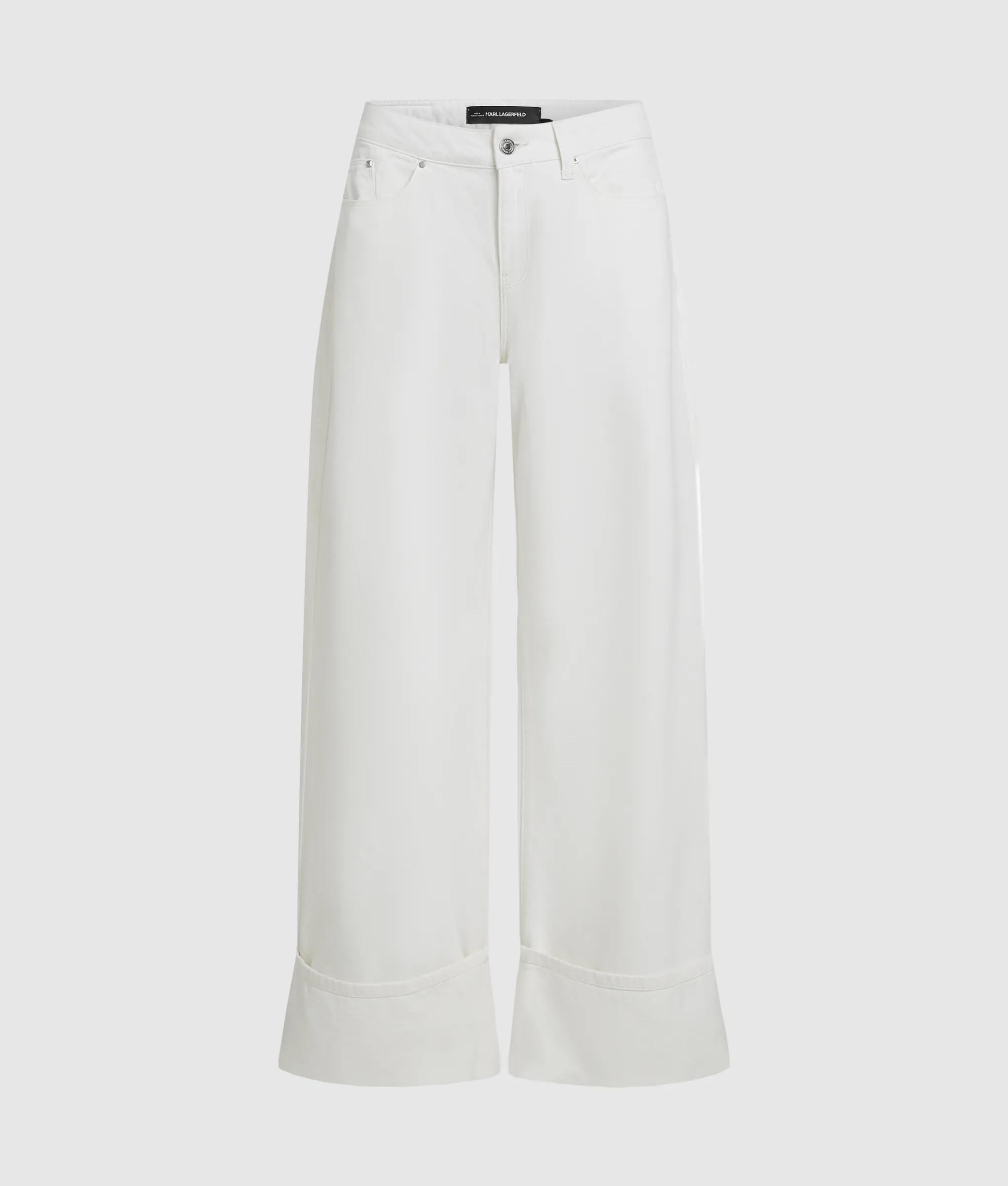 Omgeslagen jeans met wijde pijpen