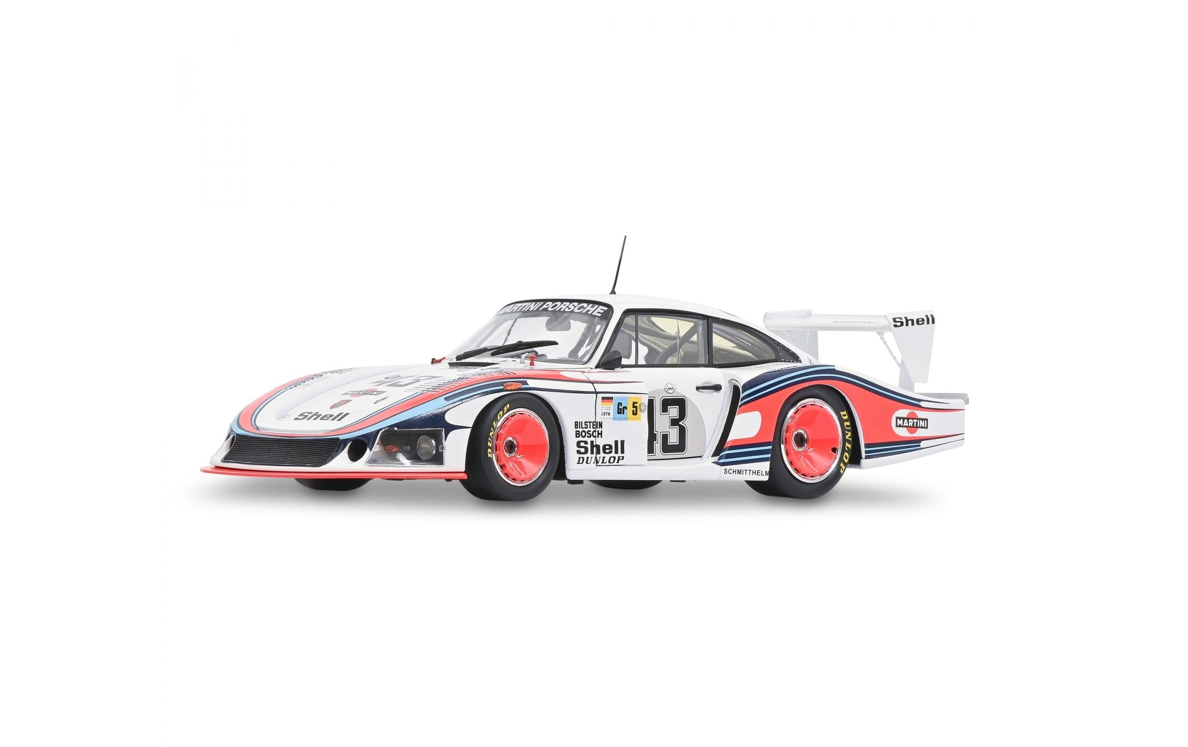 Rennwagen Porsche 935 MobyDick #43 1:18Detailliertes Modellauto im Massstab 1:18